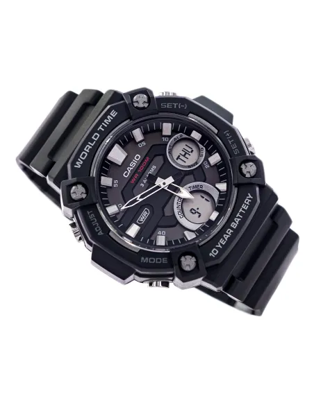 Reloj deportivo hombre Casio AEQ-120W-1AV 52.2mm 100m WR 3 alarmas Hora Mundial 10 años batería