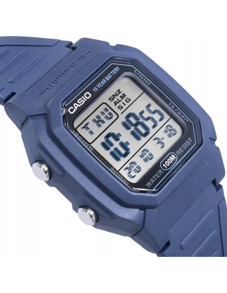 Reloj digital unisex clásico Casio W-800H-2AV 100m WR 10 años batería Hora Mundial Hora Dual Illuminator