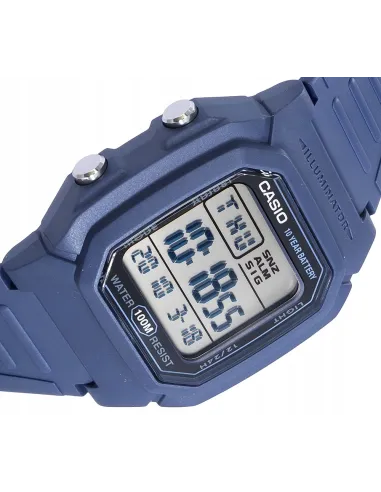 Reloj digital unisex clásico Casio  W-800H-2AV 100m WR 10 años batería Hora Mundial Hora Dual Illuminator