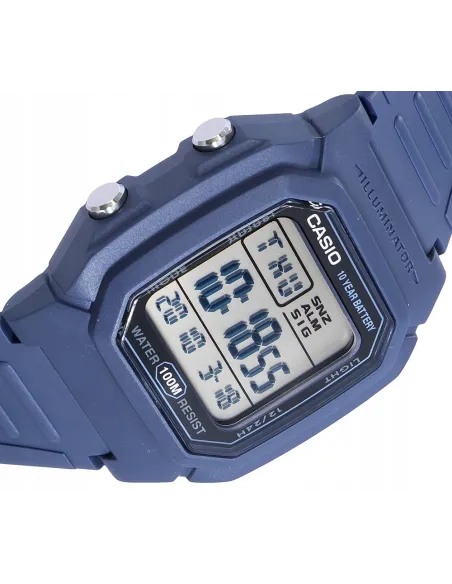 Reloj digital unisex clásico Casio  W-800H-2AV 100m WR 10 años batería Hora Mundial Hora Dual Illuminator