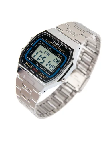 Reloj Casio Retro Classic Collection Plateado A164WA-1V UNISEX 7 años batería luz