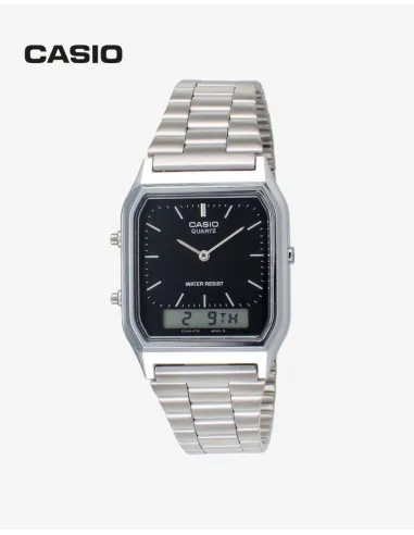Reloj Casio COLLECTION AQ-230A-1D alarma Hora dual cronómetro analogico y digital