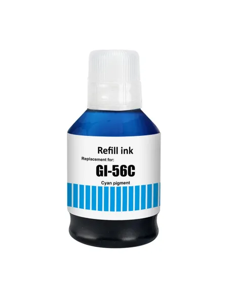 botella de tinta Compatible Canon GI56 G-56  Cyan Maxify GX3050 / GX4050 / GX5050 / GX5550 / GX6050 / GX6550 / GX7050