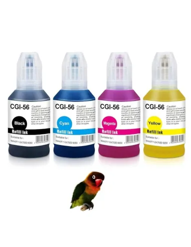 4 botellas de tinta Compatible Canon GI56 G-56 Canon para Maxify GX3050 / GX4050 / GX5050 / GX5550 / GX6050 / GX6550 / GX7050