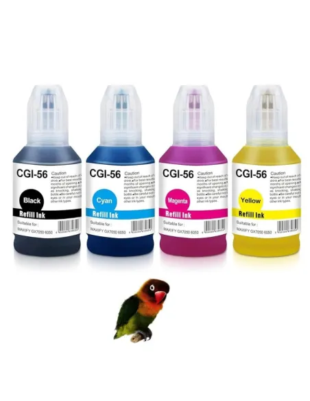 4 botellas de tinta Compatible Canon GI56 G-56 Canon para Maxify GX3050 / GX4050 / GX5050 / GX5550 / GX6050 / GX6550 / GX7050