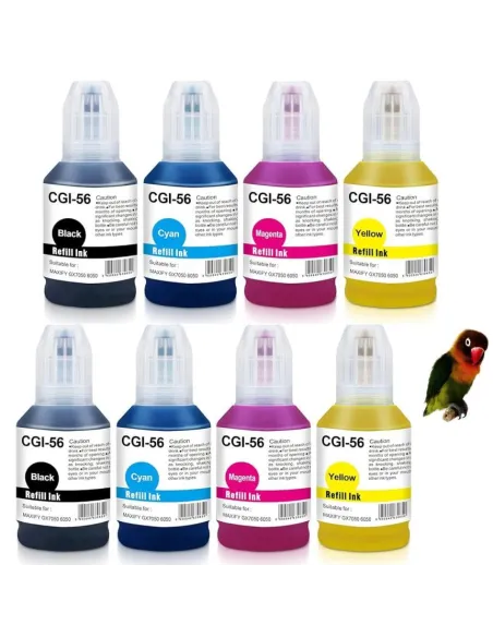 8 botellas de tinta Compatible Canon GI56 G-56 Canon para Maxify GX3050 / GX4050 / GX5050 / GX5550 / GX6050 / GX6550 / GX7050