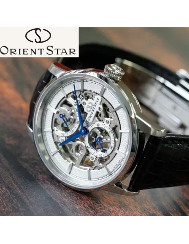 reloj mecánico hombre Orient Star Skeleton RK-AZ0002S JDM 39mm 50m WR Cristal de zafiro esférico doble