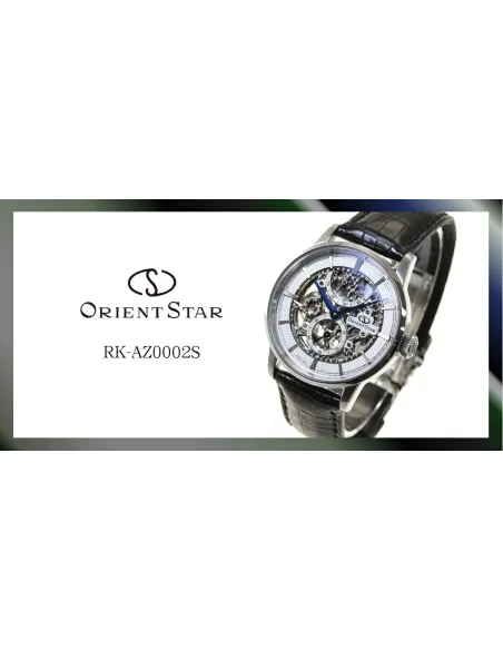reloj mecánico hombre Orient Star Skeleton RK-AZ0002S JDM 39mm 50m WR Cristal de zafiro esférico doble