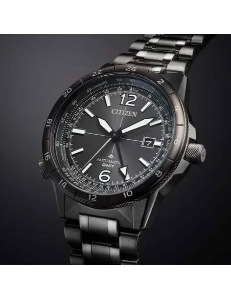 Reloj automático aviador hombre Citizen SkyHawk Promaster Air GMT  NB6045-51H JDM 44.5mm  200m WR cristal de zafiro