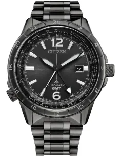 Reloj automático aviador hombre Citizen SkyHawk Promaster Air GMT  NB6045-51H JDM 44.5mm  200m WR cristal de zafiro