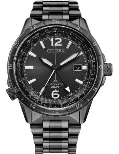Reloj automático aviador hombre Citizen SkyHawk Promaster Air GMT  NB6045-51H JDM 44.5mm  200m WR cristal de zafiro