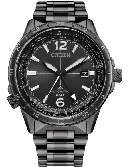Reloj automático aviador hombre Citizen SkyHawk Promaster Air GMT  NB6045-51H JDM 44.5mm  200m WR cristal de zafiro