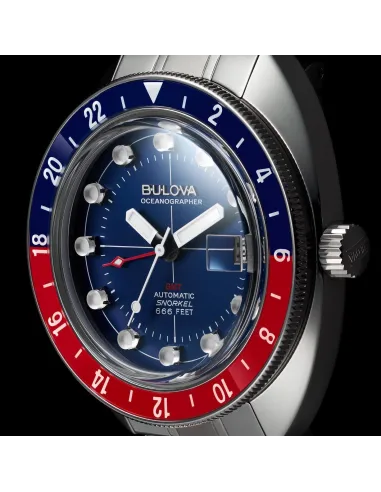 reloj automático hombre Bulova Oceanographer Devil Diver GMT 96B405 41mm 200m WR cristal de zafiro correa de acero