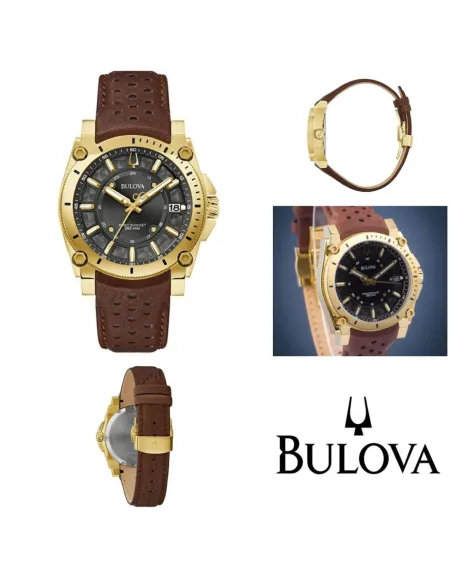 Bulova Precisionist 97B216 40m 300m WR cristal de zafiro correa de acero HPQ (High Performance Quartz