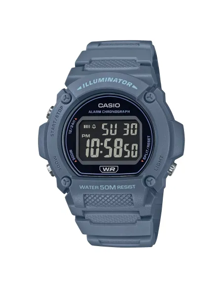 reloj deportivo hombre Casio W-219HC-2BV 50m WR 47.1mm Iluminación LED alarma cronógrafo