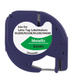 cinta Compatible Dymo LetraTag Texto negro sobre fondo metalico verde 91209