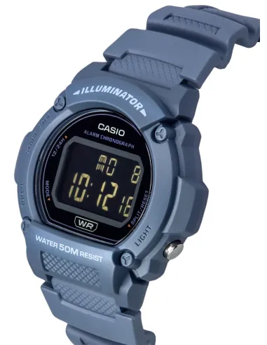 reloj deportivo hombre Casio W-219HC-2BV 50m WR 47.1mm Iluminación LED alarma cronógrafo