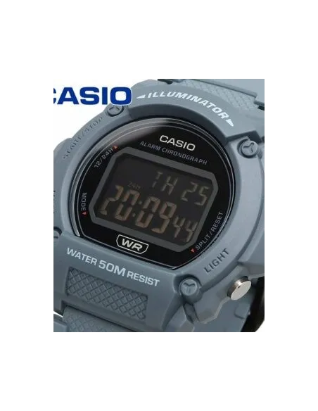 reloj deportivo hombre Casio W-219HC-2BV 50m WR 47.1mm Iluminación LED alarma cronógrafo