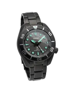 reloj hombre buceo solar Seiko Prospex Solar GMT  The Black Series SBPK007 JDM 45mm 200m WR cristal de zafiro 2