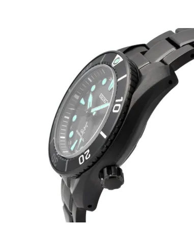 reloj hombre buceo solar Seiko Prospex Solar GMT  The Black Series SBPK007 JDM 45mm 200m WR cristal de zafiro