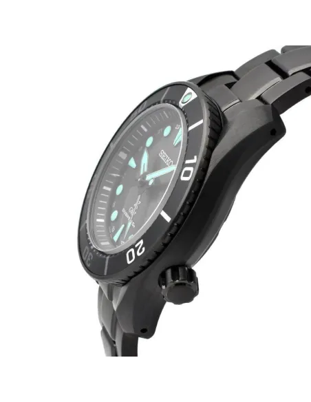 reloj hombre buceo solar Seiko Prospex Solar GMT  The Black Series SBPK007 JDM 45mm 200m WR cristal de zafiro