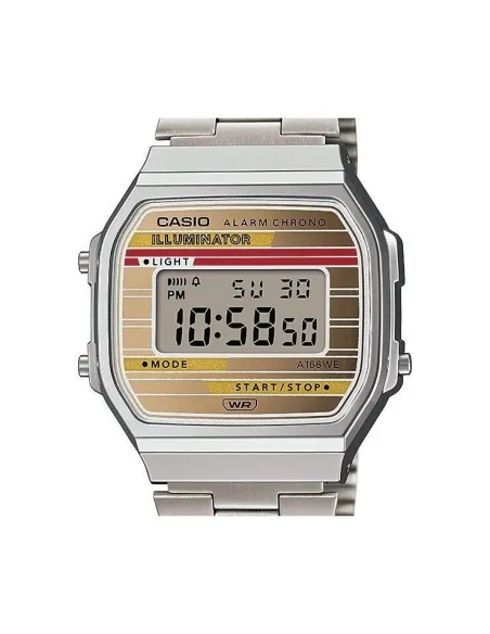 reloj unisex digital vintage Casio A168WEHA-9AJF 38,6 × 36,3mm alarma cronógrafo luz LED