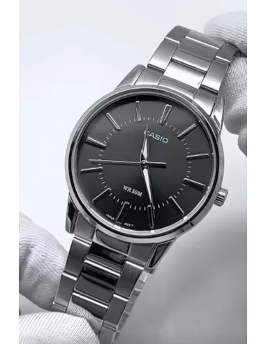 reloj clásico hombre Casio MTP-1303PD-1A 40mm 50m WR  correa de acero Cierre de triple pliegue