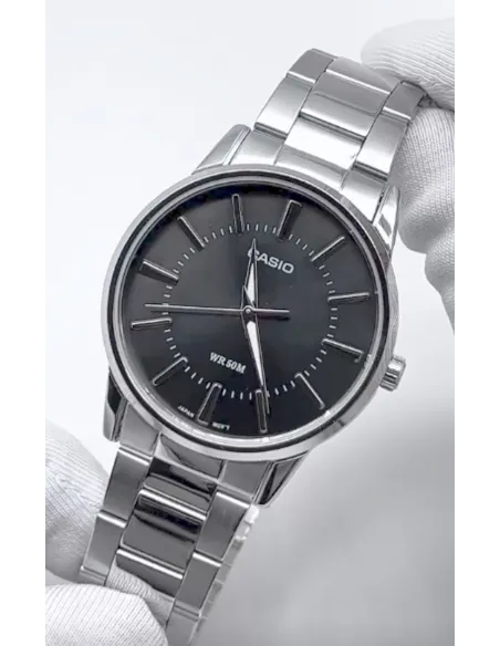 reloj clásico hombre Casio MTP-1303PD-1A 40mm 50m WR  correa de acero Cierre de triple pliegue
