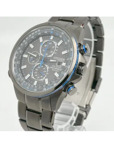 radio-control hombre Citizen Eco-Drive A-T AT8027-55H 43mm 200m WR cristal de zafiro Calendario perpetuo