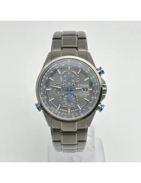 radio-control hombre Citizen Eco-Drive A-T AT8027-55H 43mm 200m WR cristal de zafiro Calendario perpetuo