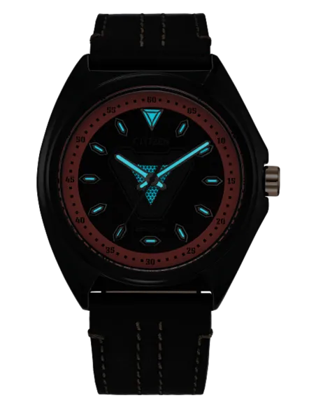 reloj hombre Citizen Eco-Drive Marvel Tony Stark  AW2075-05W 43mm 100m WR correa de cuero