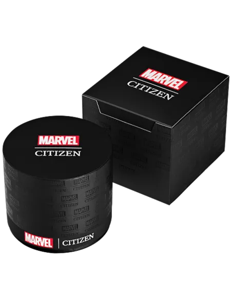 reloj hombre Citizen Eco-Drive Marvel Tony Stark  AW2075-05W 43mm 100m WR correa de cuero
