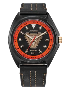 reloj hombre Citizen Eco-Drive Marvel Tony Stark  AW2075-05W 43mm 100m WR correa de cuero