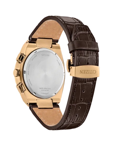 Citizen Eco-Drive Axiom CA4583-01E 43mm 50m WR cristal de zafiro correa de cuero movimiento Eco-Drive