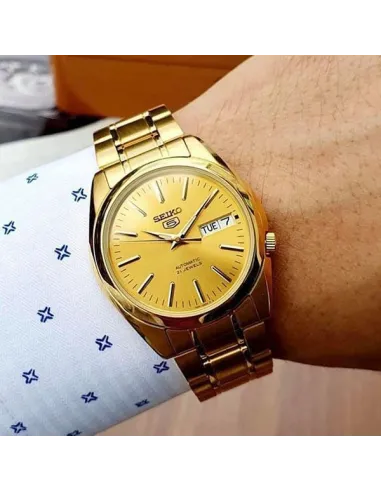 reloj unisex automático Seiko 5 SNKL48K1 38mm 30m WR correa de acero Calibre 7S26