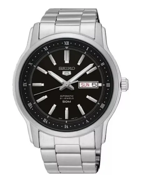 reloj automático hombre Seiko 5 SNKP11K1 42mm 50m WR correa de acero