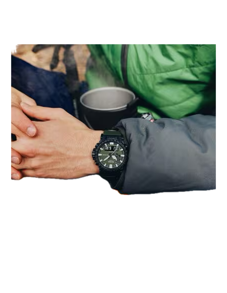 Radiocontrol solar Casio Pro Trek Climber PRW-61Y-3JF JDM altímetro, barómetro  brújula  termómetro corona atornillada
