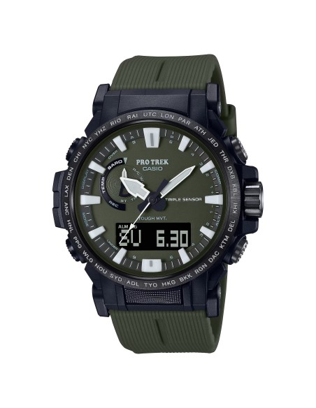 Radiocontrol solar Casio Pro Trek Climber PRW-61Y-3JF JDM altímetro, barómetro  brújula  termómetro corona atornillada