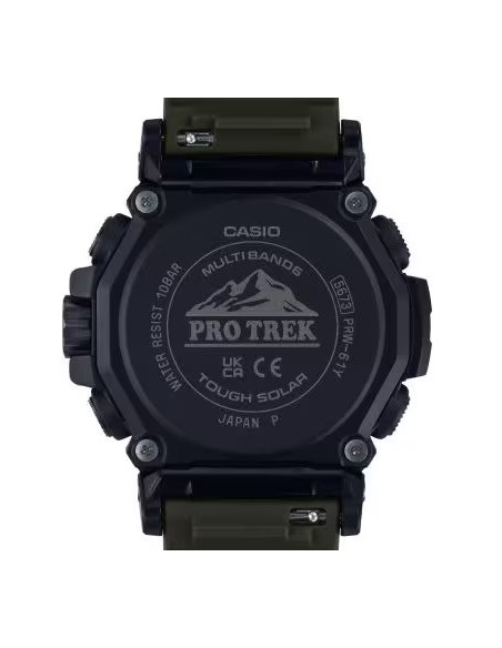 Radiocontrol solar Casio Pro Trek Climber PRW-61Y-3JF JDM altímetro, barómetro  brújula  termómetro corona atornillada