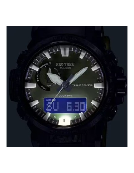 Radiocontrol solar Casio Pro Trek Climber PRW-61Y-3JF JDM altímetro, barómetro  brújula  termómetro corona atornillada