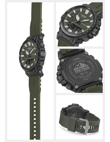 Radiocontrol solar Casio Pro Trek Climber PRW-61Y-3JF JDM altímetro, barómetro  brújula  termómetro corona atornillada