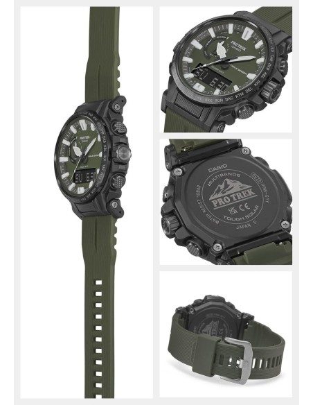 Radiocontrol solar Casio Pro Trek Climber PRW-61Y-3JF JDM altímetro, barómetro  brújula  termómetro corona atornillada