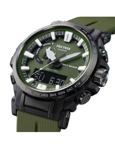 Radiocontrol solar Casio Pro Trek Climber PRW-61Y-3JF JDM altímetro, barómetro  brújula  termómetro corona atornillada