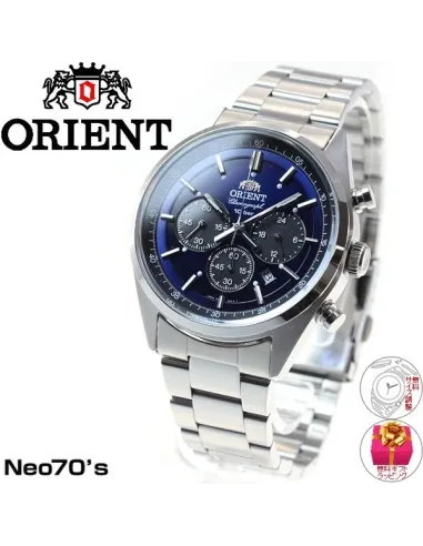 reloj cronógrafo solar hombre Orient Sporty NEO 70s WV0021TX JDM  SOLAR PANDA Royal Blue 42mm 100m WR