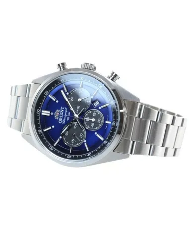 reloj cronógrafo solar hombre Orient Sporty NEO 70s WV0021TX JDM  SOLAR PANDA Royal Blue 42mm 100m WR