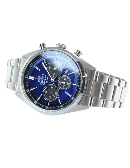reloj cronógrafo solar hombre Orient Sporty NEO 70s WV0021TX JDM  SOLAR PANDA Royal Blue 42mm 100m WR