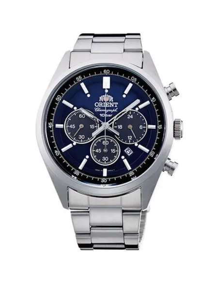reloj cronógrafo solar hombre Orient Sporty NEO 70s WV0021TX JDM  SOLAR PANDA Royal Blue 42mm 100m WR