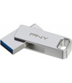 PENDRIVE USB-A/USB-C 128GB - Enganche para Llavero - Color Plata