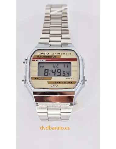reloj unisex digital vintage Casio A168WEHA-9AJF 38,6 × 36,3mm alarma cronógrafo luz LED