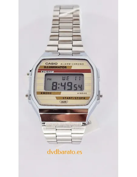reloj unisex digital vintage Casio A168WEHA-9AJF 38,6 × 36,3mm alarma cronógrafo luz LED